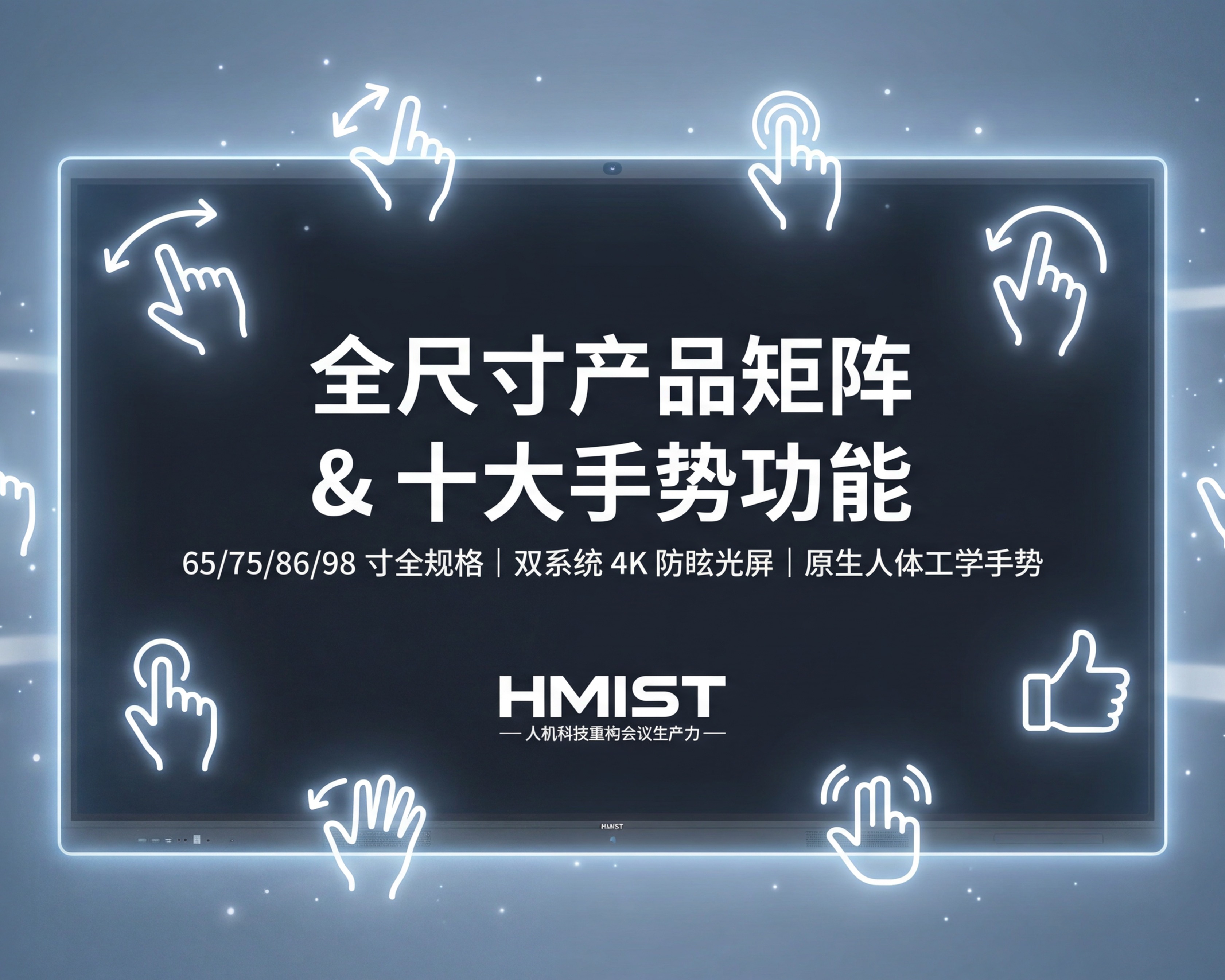 HMIST智能会议白板十大人体工学手势