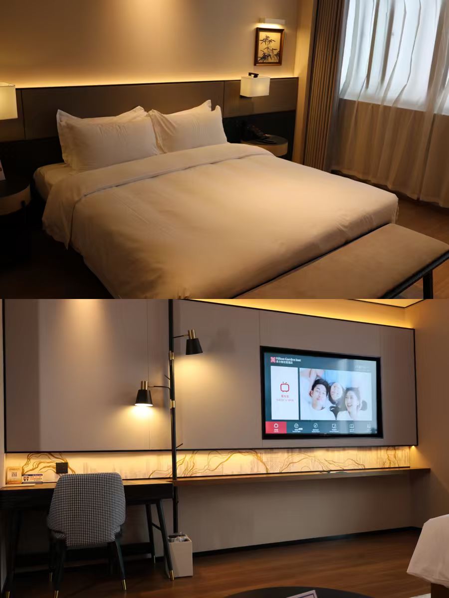 店客房家具全套配置 乐德家具标间套房家具生产厂家 环保板材工艺(图3)
