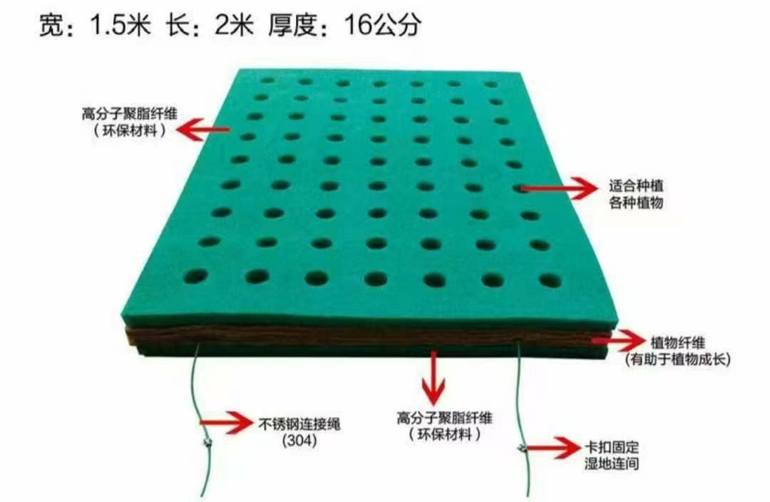 老牌封闭湖泊生态浮岛改造厂家 生物浮岛使用寿命长服务景区湿地生态修复(图2)