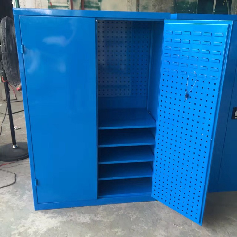 加厚钢板工具柜双开门带挂网车间工具管理柜供应商哪家好
